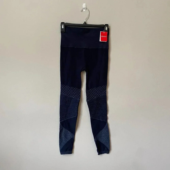 NWT SPANX Women's Size Small Look At Me Now Seamless Moto Leggings Indigo Sky - Picture 2 of 16